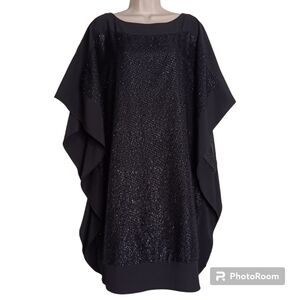 Trina Turk Women's Size Medium Dress Black Sparkly Eyelash Gorgette Fabric LBD